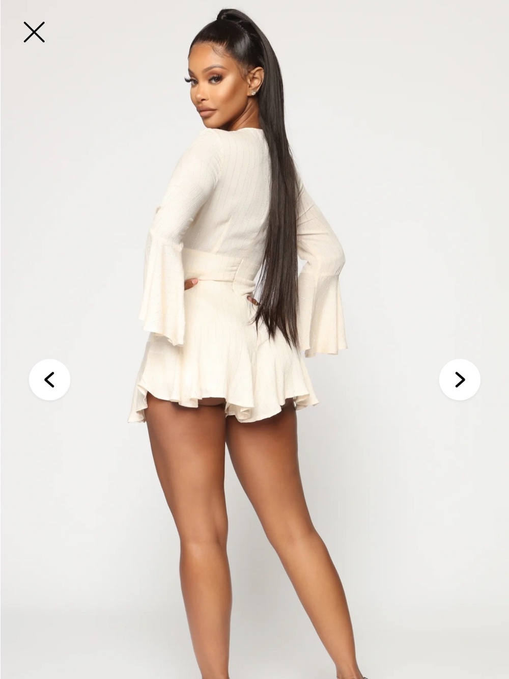 Cream Ruffled Romper - Picture 5 of 6